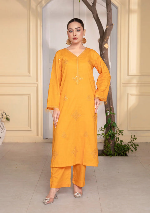 YoloPret - Stitched 2Pc Sequins Embroidered Cotton Lawn JASHAN-S25-0070