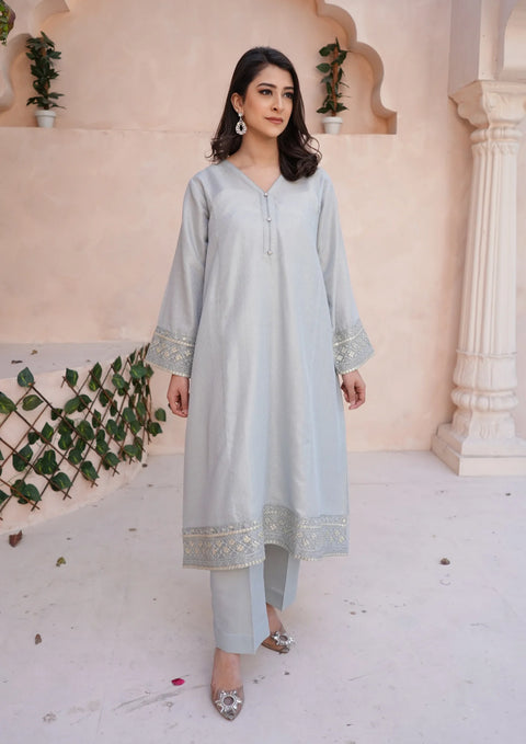 YoloPret - Stitched 2Pc Embroidered Golden Jacquard Maisuri JASHAN-S25-0043