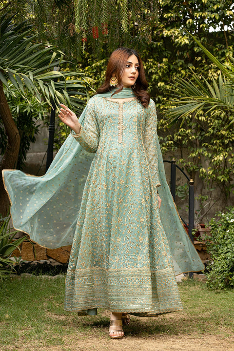 Feroza Sea GreenSawariy 3Pcs Pret Chiffon Embroidered Pastel Green