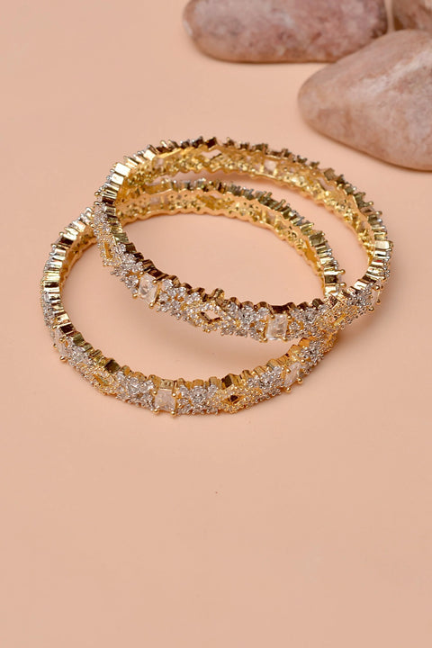 Anzay Jewellery - Size 2-4 Party Wear Golden Bangles