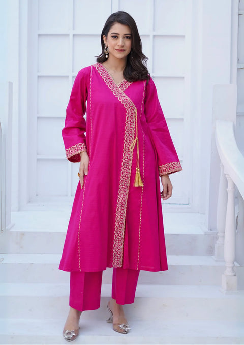 Stitched 2Pc Embroidered Infinity Lawn Angrakh Frock JASHAN