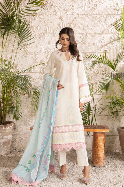 ANNARA BEGUM - Serina 3 PC Stitched Embroidered Lawn Semi Formal Wear