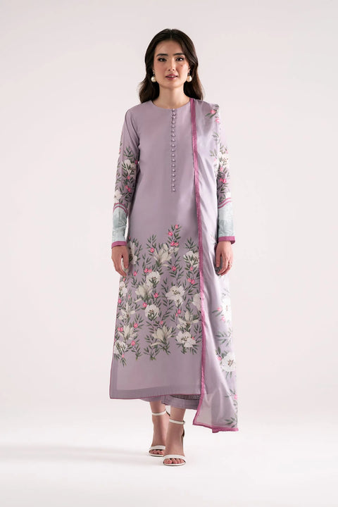 Jahaan - 3Pc Stitched Coralina Lilac Poly Silk