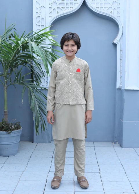 Beige Waistcoat Suit KC 080