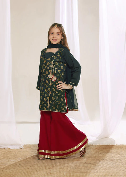 Dark Green and Red 3 Pc Girls