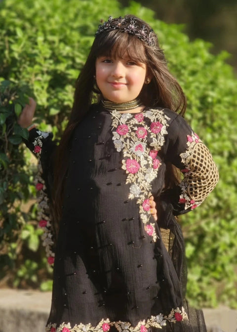 Pearl Cape Dress - Black