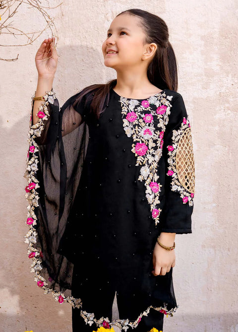 Pearl Cape Dress - Black