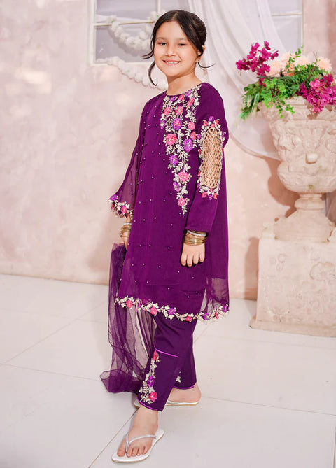 Pearl Cape Dress - Purple