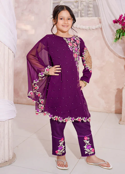 Pearl Cape Dress - Purple