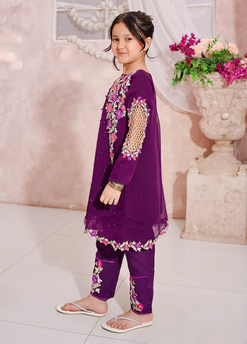 Pearl Cape Dress - Purple
