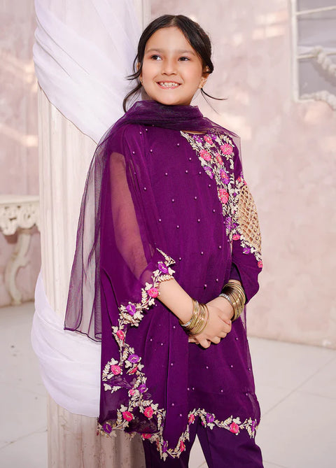 Pearl Cape Dress - Purple