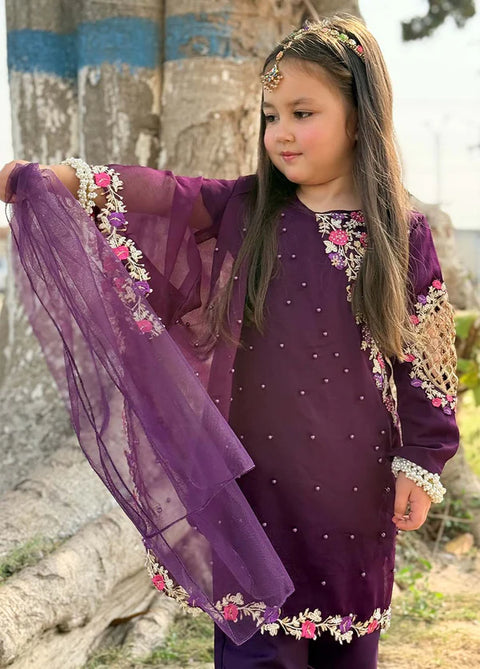 Pearl Cape Dress - Purple