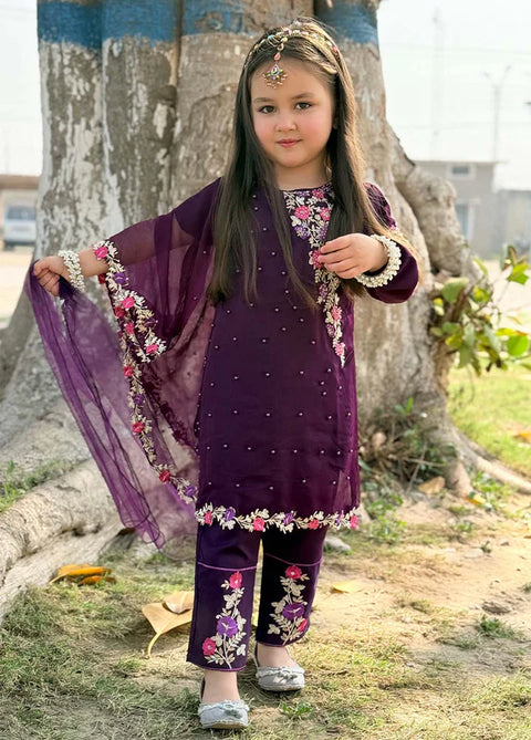 Pearl Cape Dress - Purple
