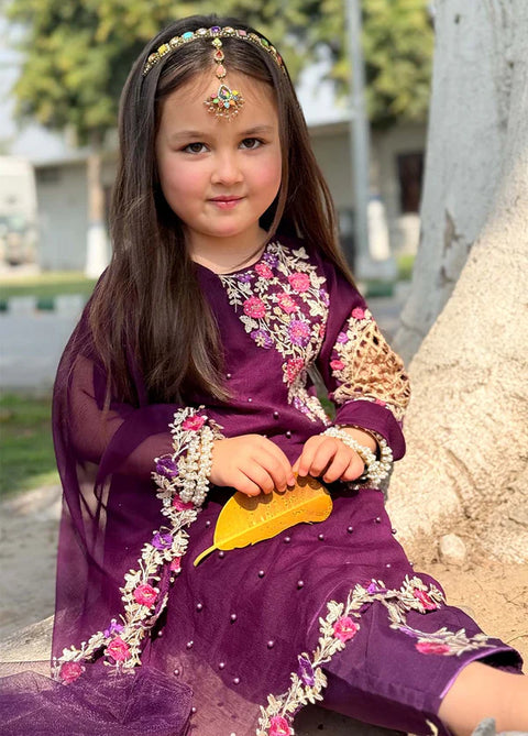 Pearl Cape Dress - Purple