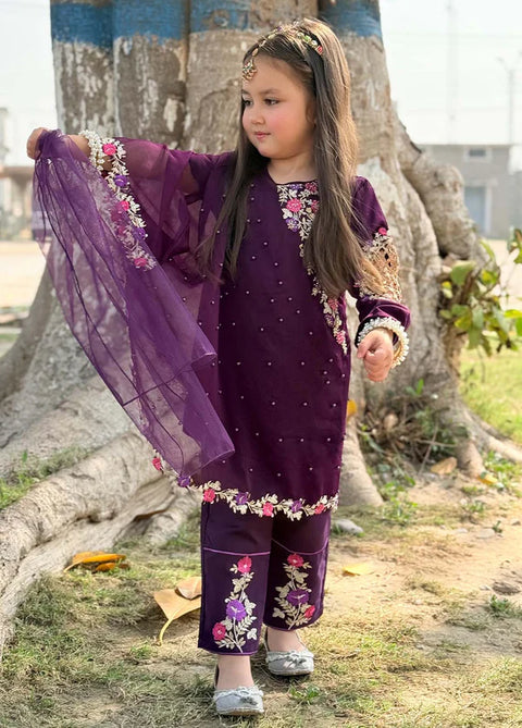 Pearl Cape Dress - Purple