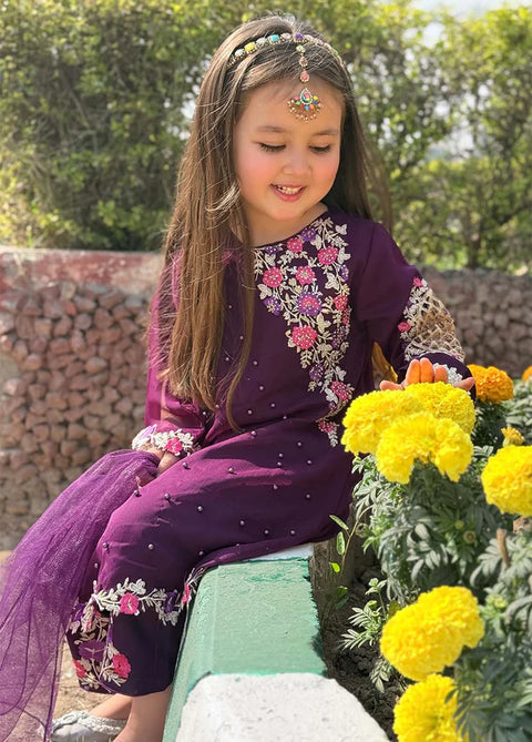 Pearl Cape Dress - Purple