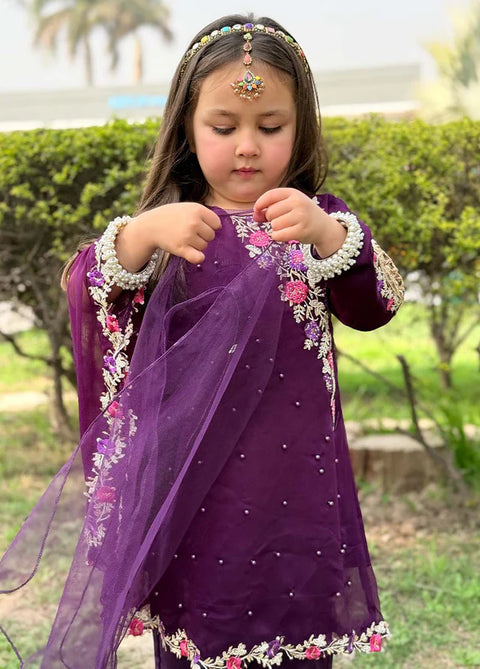 Pearl Cape Dress - Purple