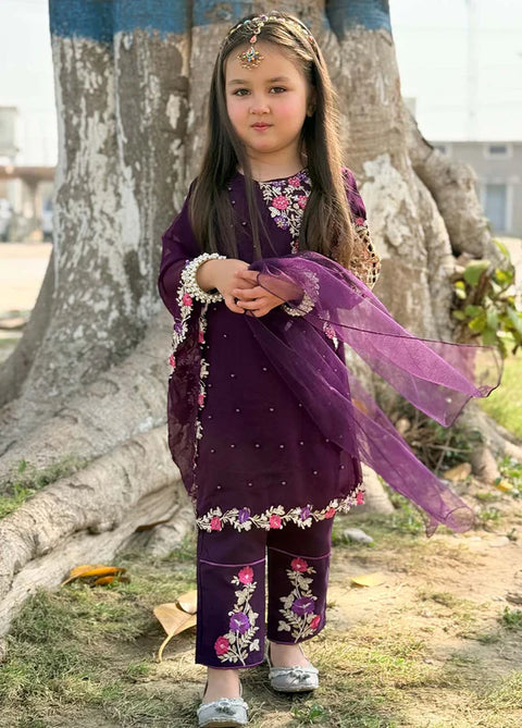 Pearl Cape Dress - Purple