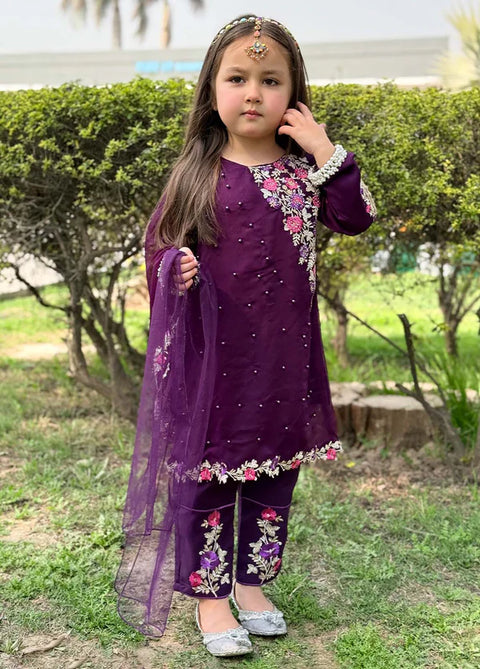 Pearl Cape Dress - Purple