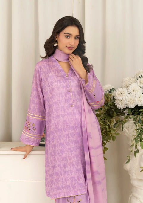 YoloPret - Stitched 3Pc Tie&Dye Digital Print Lawn with Farshi Shalwar FATAH