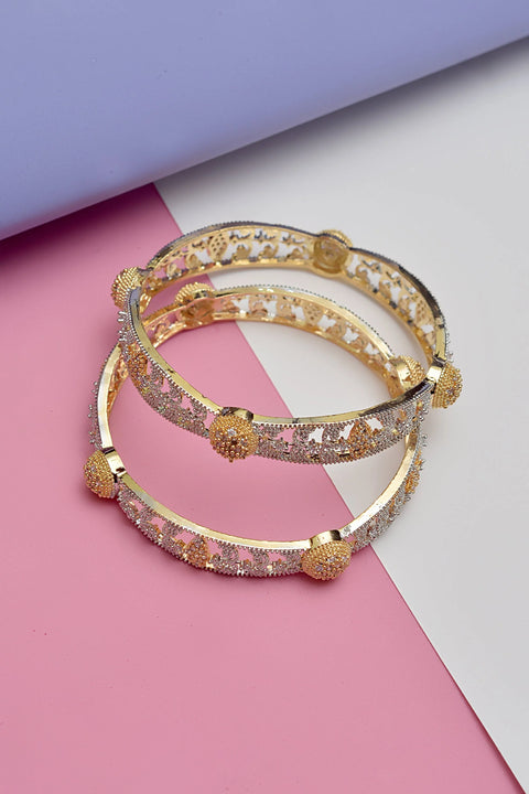 Anzay Jewellery - Size 2-4 Party Wear Golden Bangles