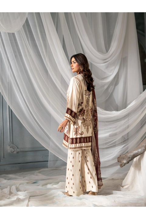 MEERAK - 3 Piece Beige Rose Pret Pakistani Dress