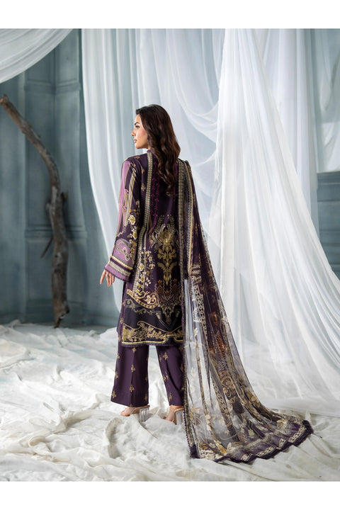 MEERAK - 3 Piece Royal Plum Pret Pakistani Dress