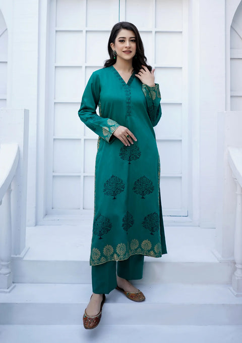 YoloPret - Stitched 2Pc Block Printed Silk Viscose JASHAN-S25-0020