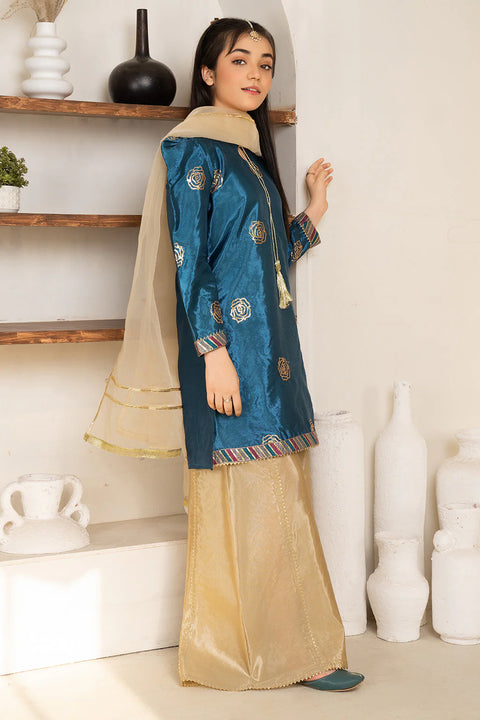 Daisy Outfit - Zahra 2 PC Embroidered Zinc Katan Silk Festive/Party Wear