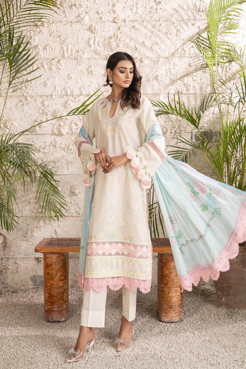 ANNARA BEGUM - Serina 3 PC Stitched Embroidered Lawn Semi Formal Wear