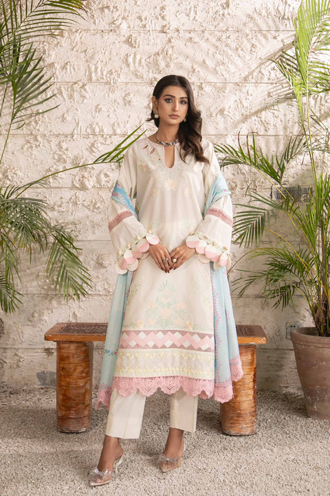 ANNARA BEGUM - Serina 3 PC Stitched Embroidered Lawn Semi Formal Wear