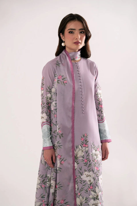 Jahaan - 3Pc Stitched Coralina Lilac Poly Silk