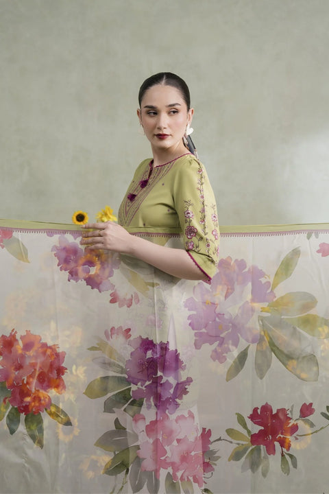 Jahaan - Solea Green Premium Soft Crepe Women Dress