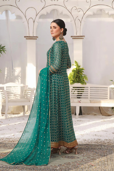 Ayesha Closet - Shehzadi 3Pcs Pret Chiffon Embroidered Sea Green