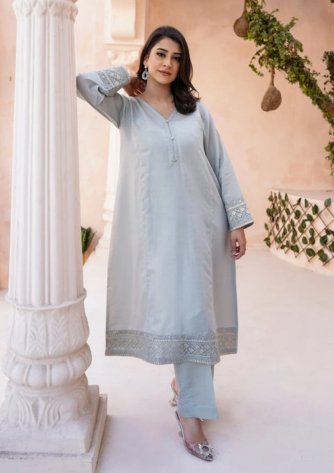 YoloPret - Stitched 2Pc Embroidered Golden Jacquard Maisuri JASHAN-S25-0043