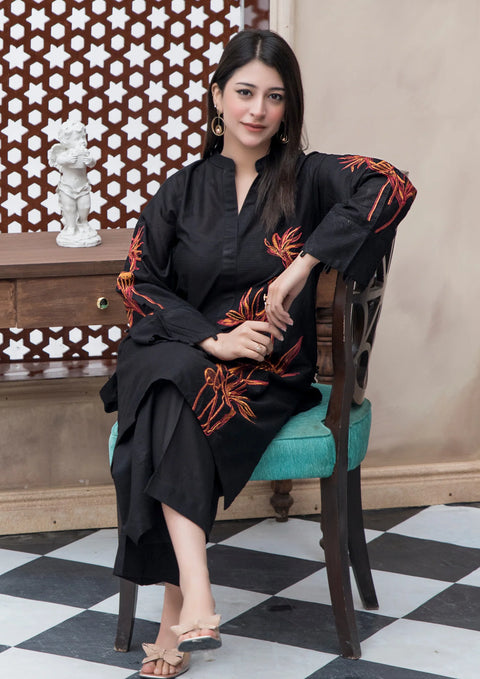 YoloPret - Stitched 2Pc Multi Embroidered Check Lawn JASHAN-S25-0058