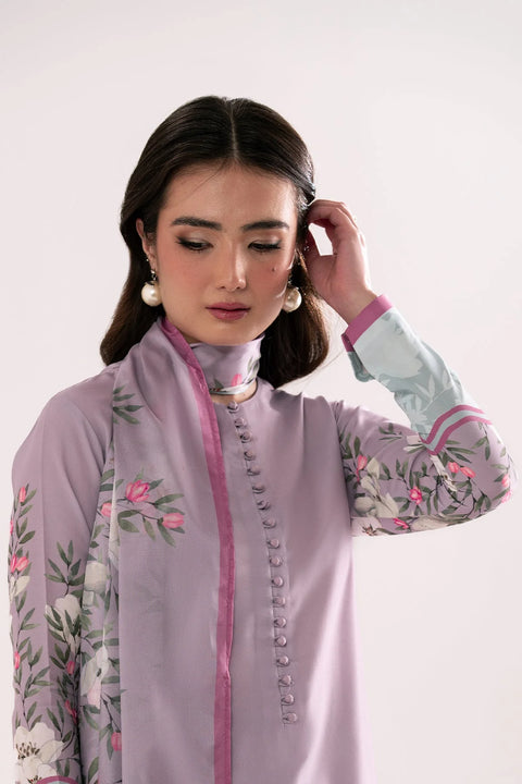 Jahaan - 3Pc Stitched Coralina Lilac Poly Silk