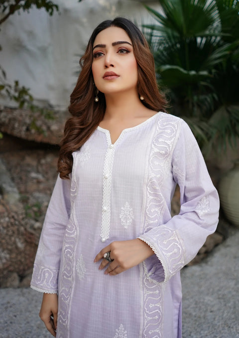 YoloPret - Stitched 2Pc Embroidered Check Lawn JASHAN