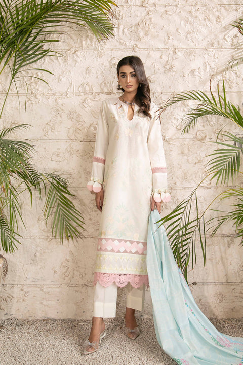 ANNARA BEGUM - Serina 3 PC Stitched Embroidered Lawn Semi Formal Wear