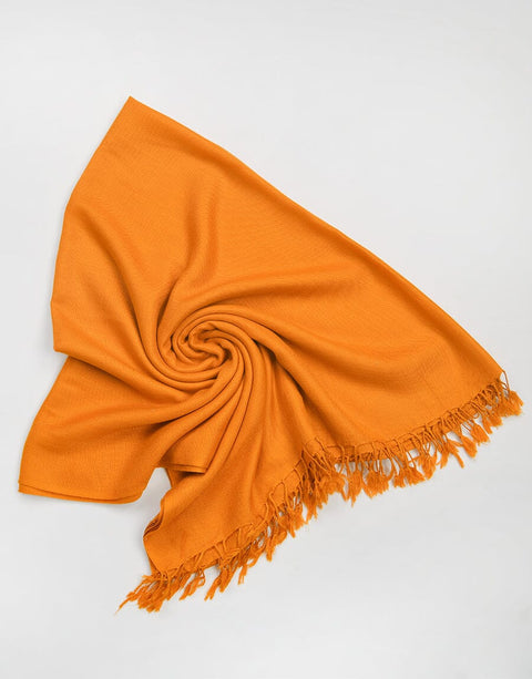 KHAS STORES - Plain Wool Shawl-Mustard