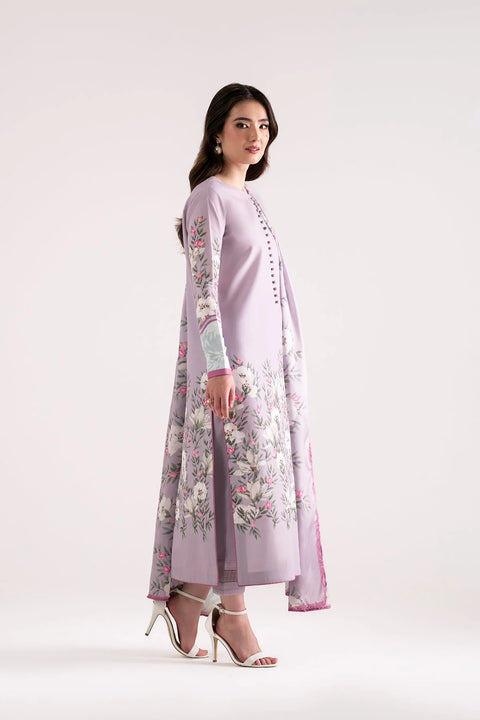 Jahaan - 3Pc Stitched Coralina Lilac Poly Silk