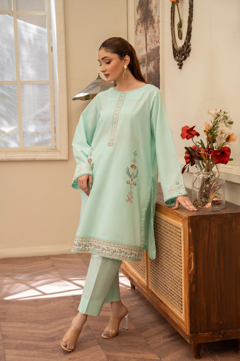 ANNARA BEGUM - Safira 2 PC Stitched Embroidered Lawn Semi Formal Wear