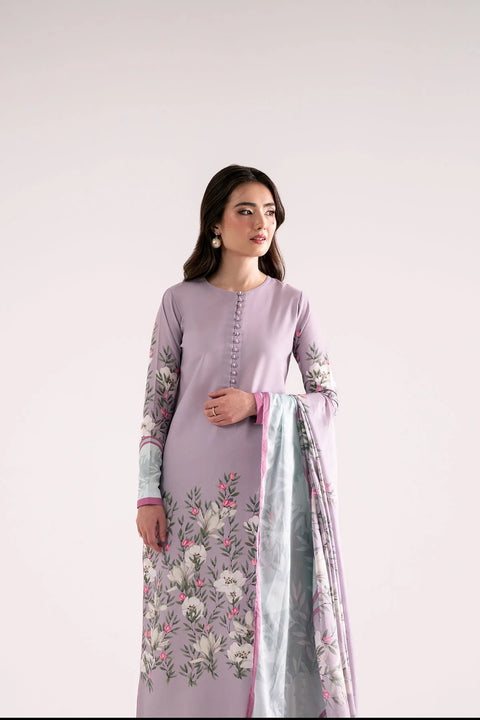Jahaan - 3Pc Stitched Coralina Lilac Poly Silk