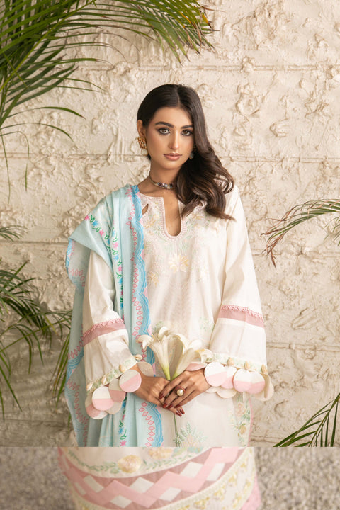ANNARA BEGUM - Serina 3 PC Stitched Embroidered Lawn Semi Formal Wear