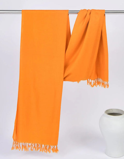 KHAS STORES - Plain Wool Shawl-Mustard
