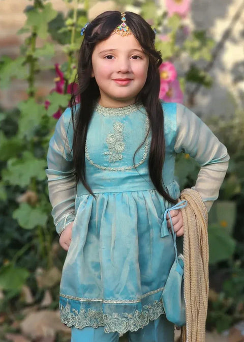 Girls Blue Maysuri Frock | 9025