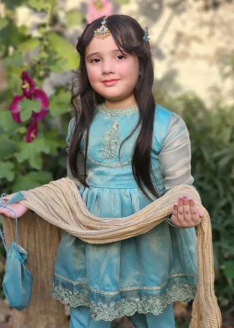 Girls Blue Maysuri Frock | 9025