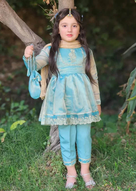 Girls Blue Maysuri Frock | 9025