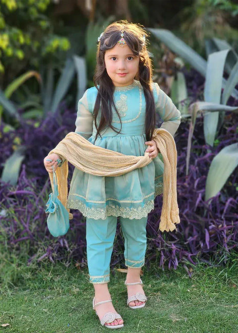 Girls Blue Maysuri Frock | 9025
