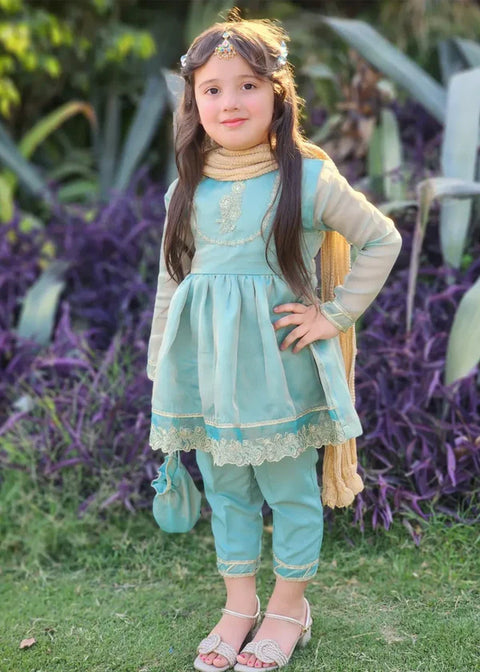 Girls Blue Maysuri Frock | 9025